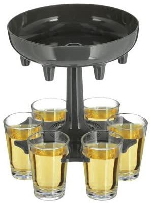 Brandsseller Schnapsglas Spender inkl. 6 Schnapsgläser │ Größe Spender 13x13cm │Partygadget Shots Getränkespender