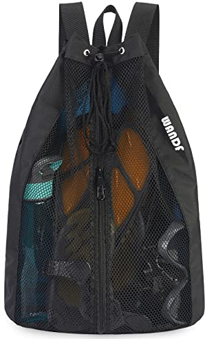 WANDF Swim Bag Mesh Drawstring Backpack Beach Backpack for Swimming, Gym, and Workout Gear