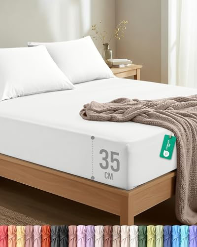 Utopia Bedding Double Fitted Sheet Set with 2 Standard Pillow cases, White