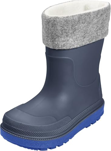 Playshoes Gummistiefel gefüttert, Botte de pluie Enfants unisexes, Marine Socke,