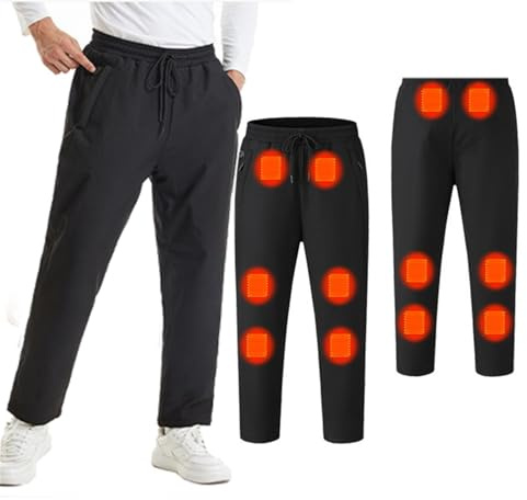 FYRTA Pantaloni Riscaldati Elettrici per Uomini e Donne, USB 5v Pantalone Termici Riscaldato 12 Zone di Riscaldante, All'Aperto Escursionismo Inverno Sci Escursioni Pesca Lavoro Jogging Moto,XL