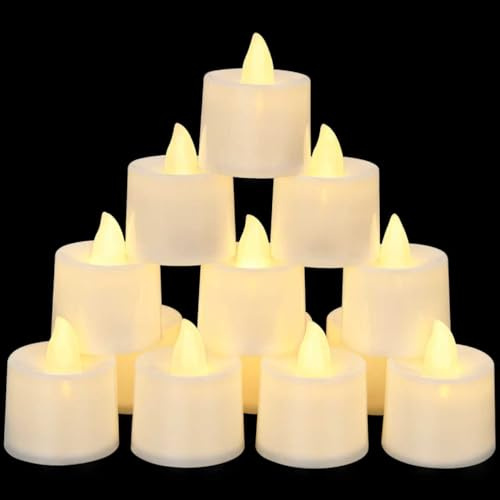 KOABY 25-pack flamlösa votivljus, senaste 8H+, varmt vitt ljus, ingen timer inget flimrande