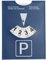 Disco Orario Auto Maxi Modello Lusso in Similpelle Morbida Soft-Touch per Parcheggio, Multilingue, Adatto per, Moto, Camper, 10x13 cm,Blu
