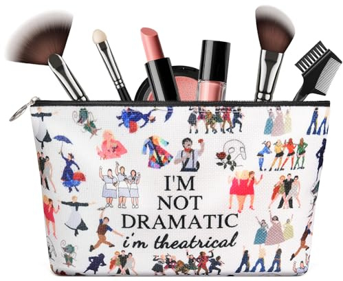 AYBUY Borsa per Il Trucco in Lino, Borsa per Trucchi in Tela Musicale Borsa, Borsa per Trucco Ragazza con Modello Musicale, Ideale Come di per Moglie, Sorella O Amica（C）