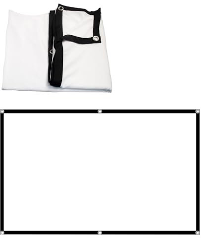 60 Inch 16:9 HD Polyester Projector Screen Foldable Portable for Home Theater Office Camping Beach Vacation