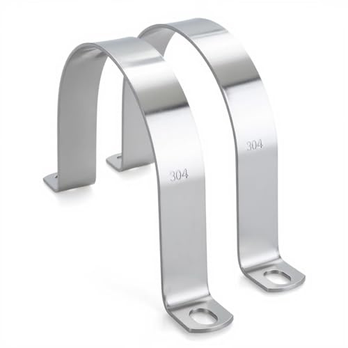 6 PCS 3 Inch, 304 Stainless Steel Thickened Pipe Clamps, Heavy-Duty Two Hole U-Bracket Conduit Clips for HVAC, Electrical, Plumbing, Secures Rigid Pipe/Tube on Wood/Metal/Concrete (76mm)