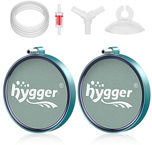 hygger Piedra de aire para acuario, 2 unidades, piedra burbujeante para pecera, aireador de burbujas de aire, difusor de oxígeno, accesorios de bomba de aire para acuarios, peceras, hidroponía y
