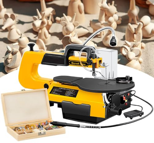 Sega Da Traforo Elettrica Da 16 Pollici, Regolazione Continua Della Velocità Da 550 A 1650 Giri/Min, Seghetto Da Traforo Per Lavorazione Del Legno, Spessore Di Taglio 50 mm, Con Pedale