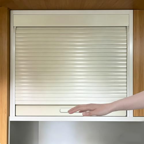 LZMZMQ Persianas para armarios Cortinas Enrollables De Puerta Corredera Personalizables, Kit De Puerta De Persiana para Gabinete De Cocina con Herrajes De Montaje(WXH-34X22(B6.4X55.9CM))