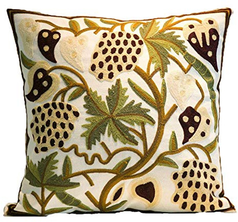 ZUODU Hand Made National Embroidery Bohemian Housewarming Car Home Decoration Cushion Cover/Throw Pillow Cover (Plant-3)