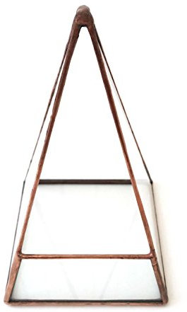 Pyramid Terrarium/Geometric Glass Plant Pot/Modern Planter/Handmade in England (Medium, Rustic Copper)