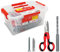 Fischer Vaschetta 500 Tasselli SX 6 mm con Vite + Forbici Ergonomiche + Punta Trapano SDS Plus, 541916