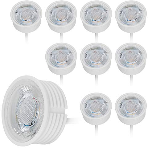 HCFEI 10x LED Modul flach GU10 Ersatz 230V 3 Watt Warmweiß 3000K Dimmbar Einbaustrahler Einbau-Spot 38°Abstrahlwinkel