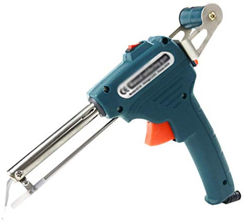 Wenchuang Saldatore a Stagno Professionale, Saldatore Elettrico da 60W Pistola per Saldatura con Staffa per Filo di Saldatura Rimovibile (Verde Scuro, 20.5 * 17cm)