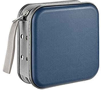 LIOVODE DVD-Tasche,48 Kapazität CD-Hülle Halter Lagerung Veranstalter Hartplastik Schutz Disc-Geldbörse für Auto (48 Kapazität, Dunkelblau 48)