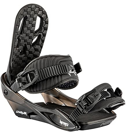 Nitro Charger (Cardboard Box) Snowboard Bindings, Children, Black, M