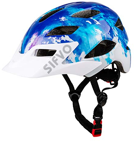 SIFVO Fahrradhelm Kinder Jungen und Mädchen 50-57cm, Kinder Fahrradhelm mit Abnehmbarem Visier Kinderhelm Multisport Helm Kinder Sicher und Komfortabel 5-14 Jahre
