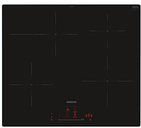 Siemens EH601HFB1E iQ300, Smartes Induktionskochfeld, 60 cm, Schwarz, flächenbündig, TouchSlider, Dunstabzugsautomatik – das perfekte Zusammenspiel von Kochfeld und Dunstabzugshaube