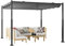 COSTWAY Pergola d'Extérieur 310 x 310 CM avec Auvent Rétractable, Abri Colonnes Métalliques Robustes Pavillon Moderne Pare-Soleil, Tonnelle pour Jardin Patio Terrasse Porche, Gris