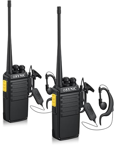 eSynic 2PACK Professional Adults Walkie Talkie Two Way Radio with Earpieces