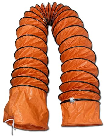 16FT PVC Flexible Duct Hose 12 Inch Duct Hosing with Adjustable Rope for Utility Blower Exhaust Fan Ducting Hose Folding exhaust duct Easy Storage【12 In*16Ft】