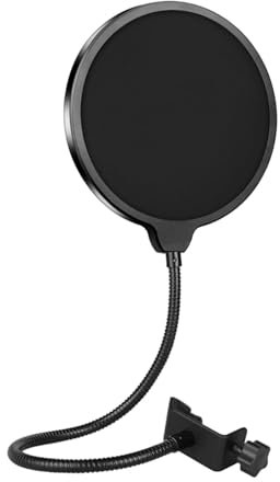 GIONAR Professional Microphone Pop Filter, Universal 360° Flexible Gooseneck Mic Windscreen, Compatible with Blue Yeti & Studio Mics