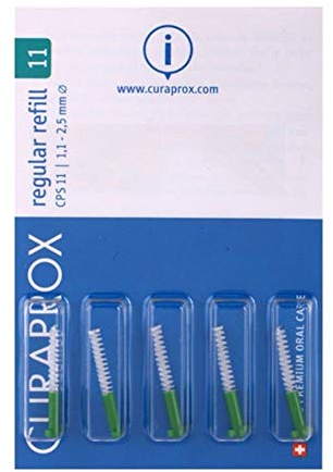 CuraProx CPS11 Interdentalbürsten, 5 Stück, Grün, 1,1–2 mm, 12 Stück