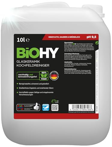 BiOHY Limpiador de vitrocerámica (Bidón de 10 litros) | Cocina radiantemente limpia, para electrodomésticos - brillo sin rayas (Kochfeldreiniger)
