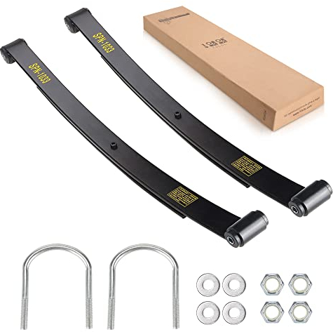 10L0L Heavy Duty Dual Action Hintere (2-flügelig) Leaf Federn Set mit Buchsen Kit U-Bolzen Muttern passend für EZGO RXV Golf Cart 2008 & Up, 2er Pack