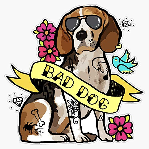 Bad Dog Beagle Tattoo Vinyl Waterproof Sticker Decal Car Laptop Wall Window Bumper Sticker 5