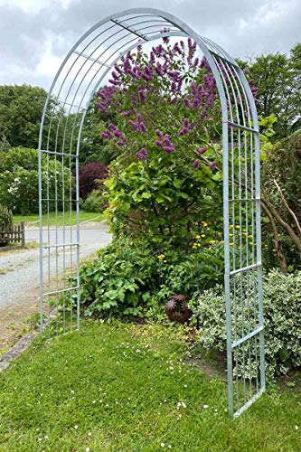 KUHEIGA Verzinkter Rosenbogen Metall, B:170cm / H:248cm, Rankbogen Zink, Metall-Bogen