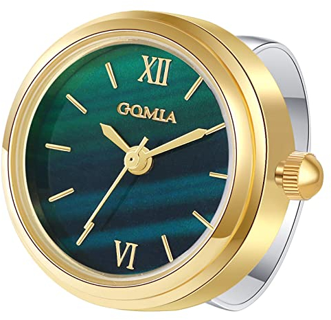 Avaner Ringuhr Fingeruhr mit rundes Gehäuse römisches Zifferblatt Verstellbarer Ring 3ATM Wasserdicht Ring Uhr Finger Uhr ALS GESHCNEKE für Damen