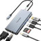 Docking Station USB C, 8 in 1 USB C HUB con HDMI 4K, Gigabit Ethernet, VGA, PD100W, AUX 3.5 mm, adattatore USB C per MacBook Pro/Air, notebook, dispositivi di tipo C