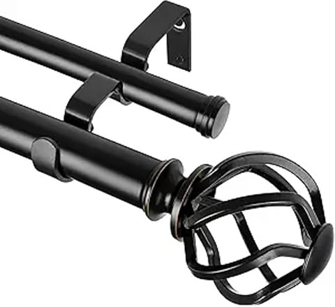 Robusto Braccio Oscillante Bastone Per Tende Per Finestra Porta, 28mm Diametro Asta Di Rotazione,Decorativo Metallo Espositore Per Tende-con terminali rotondi-70CM