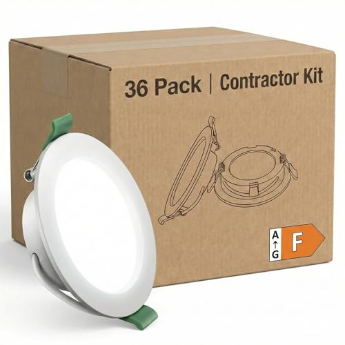 Yiahin Set da 36 Faretti LED da Incasso per Cartongesso, Extra Piatto 28mm, 4W (Eq. 40W) 6000K Luce Bianca Fredda, 339LM, Foro Ø75-80mm, Senza Sfarfallio, Pannello LED Soffitto per Ufficio Bagno