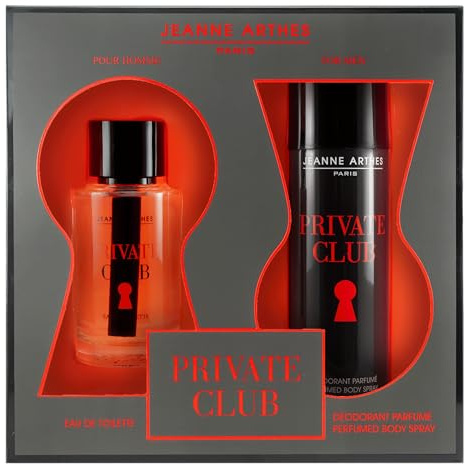 JEANNE ARTHES - Geschenkset für Herren – Private Club – Eau de Toilette 100 ml + Deospray 200 ml – Duft Tonka Vétiver – hergestellt und verpackt in Frankreich bis Grasse
