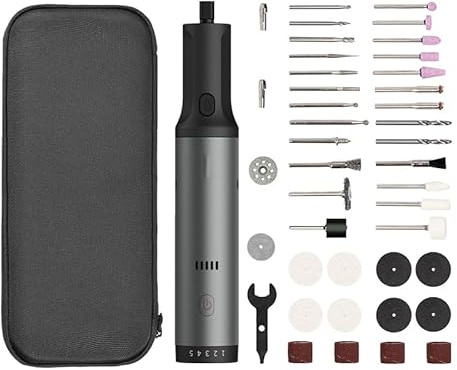 Electric Engraving Pen, USB Rechargable Engraving Pen with 42 Bits, Cordless Etching Engraving Tool, 5-Speed (10000-28000 RPM) Portable DIY Rotary Engraver for Sanding Polishing Drilling DIY Crafts