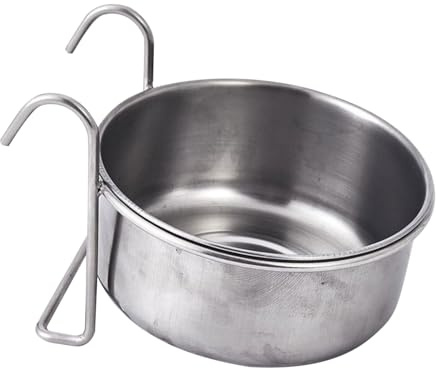Set Di Piatti di Alimentazione Uccelli - Tazze di Alimentazione Pappagalli in Acciaio Inox | Ciotole Di Cibo A Gabbia Per Uccelli | Abitazione Alla Bocca Ampia in Acciaio Inox Supplies