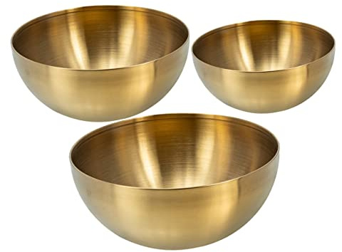 BESTYASH Insalatiera in Acciaio Inossidabile Set 3 Pezzi, Ciotola Multifunzione per Alimenti e Noodles, Dimensioni 15-20-25 Cm, Resistente e Riutilizzabile per Cucina e Servizio Quotidiano