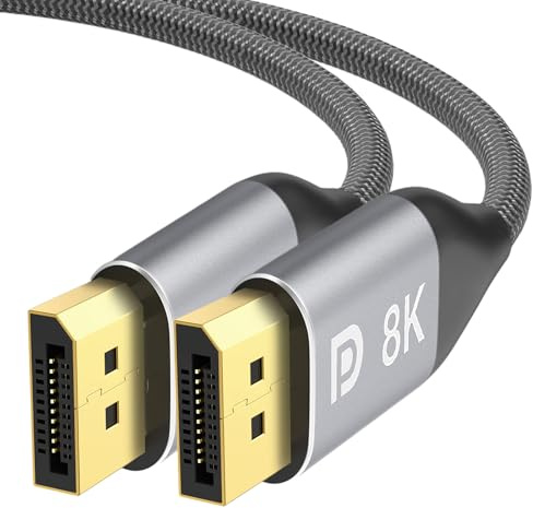 Cyberguys! DisplayPort 1.4 Cable 3ft, DP to DP Cable Braided with Gold-Plated Connectors, Backwards Compatible VESACertified Display Port Cables Supporting 8K@60Hz 4K@144Hz 2K@240Hz HDR, HDCP
