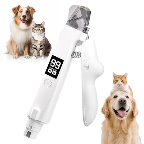 Zinueen LichtForbici Pro 2 in 1 per cani con luce e schermo, motore ultra silenzioso, contenitore di raccolta integrato, porta di ricarica USB-C – per una cura sicura delle zampe