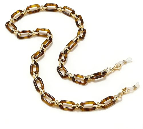 Brillenkette Acryl Avec Eckigen Gliedern En Leopard, Chaîne Pour Lunettes