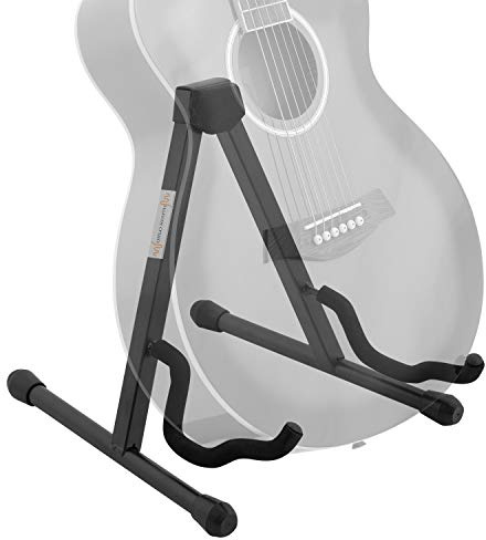 World Rhythm WR-206 A-Frame - Supporto per chitarra acustica, classica, elettrica e basso, nero