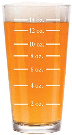 16 oz Beer Pint Glass Measuring Cup Ounces