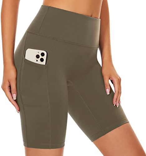 SIMIYA Running Shorts Womens with Pockets High Waist Tummy Control Shorts