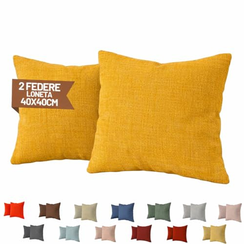SONIT – Federe Cuscini Mango 40x40 cm, Set 2 Federe Divano in Cotone Loneta con Cerniera Nascosta, Copri Cuscini Decorativi per Letto e Divano, Fodere Resistenti e Lavabili Arredo Casa