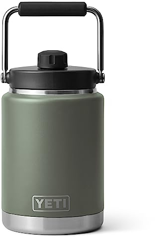 Yeti Half Gallon Camp Green 64 oz Stainless Steel Jug with Double Wall Vacuum Insulation and MagCap