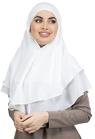 LAMISHIJAB® Hijab - Vela para atar (2 unidades, sin alfileres, para mujer musumana velada HE600), marfil, Talla única