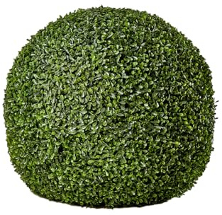 Serene Spaces Living Sfera artificiale in legno di bosso artificiale, 30,5 cm, realistica, per cortile, balcone, patio, giardino, ingresso, decorazione per matrimoni e casa, sfera di bosso