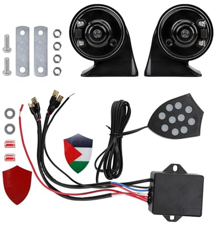 Okiyakusama Klaxon électronique de Voiture 12V, Accessoires Automobiles, klaxon de contrôleur Musical pour Voitures, camions, Motos, véhicules